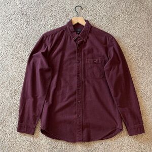 J. Crew Maroon Button Down shirt with elbow pads